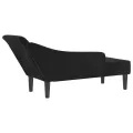 Chaise longue avec coussins noir velours