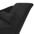 Chaise longue avec coussins noir velours
