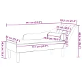 Chaise longue avec coussins noir velours