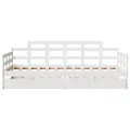 Lit de jour et tiroirs sans matelas blanc 90x190 cm bois massif