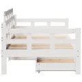 Lit de jour et tiroirs sans matelas blanc 90x190 cm bois massif