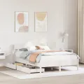 Cadre de lit sans matelas blanc 135x190 cm bois de pin massif