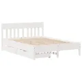 Cadre de lit sans matelas blanc 135x190 cm bois de pin massif