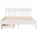 Cadre de lit sans matelas blanc 135x190 cm bois de pin massif