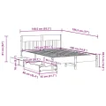 Cadre de lit sans matelas blanc 135x190 cm bois de pin massif