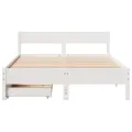 Cadre de lit sans matelas blanc 135x190 cm bois de pin massif