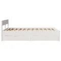 Cadre de lit sans matelas blanc 135x190 cm bois de pin massif