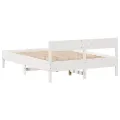 Cadre de lit sans matelas blanc 135x190 cm bois de pin massif