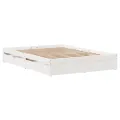 Cadre de lit sans matelas blanc 140x190 cm bois de pin massif
