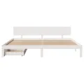 Cadre de lit avec tiroirs sans matelas blanc 200x200 cm