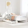 Cadre de lit sans matelas blanc 90x190 cm bois de pin massif