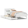 Cadre de lit sans matelas blanc 90x190 cm bois de pin massif