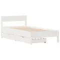 Cadre de lit sans matelas blanc 90x190 cm bois de pin massif