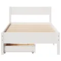 Cadre de lit sans matelas blanc 90x190 cm bois de pin massif