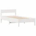 Cadre de lit sans matelas blanc 90x190 cm bois de pin massif