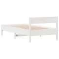 Cadre de lit sans matelas blanc 90x190 cm bois de pin massif