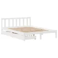 Cadre de lit sans matelas blanc 140x190 cm bois de pin massif