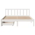 Cadre de lit sans matelas blanc 140x190 cm bois de pin massif