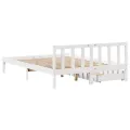 Cadre de lit sans matelas blanc 140x190 cm bois de pin massif
