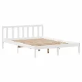 Cadre de lit sans matelas blanc 140x190 cm bois de pin massif