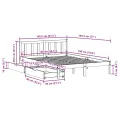Cadre de lit sans matelas blanc 140x190 cm bois de pin massif