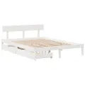Cadre de lit sans matelas blanc 140x190 cm bois de pin massif