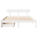 Cadre de lit sans matelas blanc 140x190 cm bois de pin massif