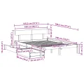 Cadre de lit sans matelas blanc 140x190 cm bois de pin massif