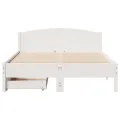Cadre de lit sans matelas blanc 135x190 cm bois de pin massif