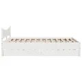 Cadre de lit avec tiroirs blanc 120x190 cm bois pin massif