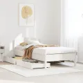 Cadre de lit sans matelas blanc 90x190 cm bois de pin massif
