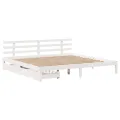 Cadre de lit avec tiroirs sans matelas blanc 180x200 cm
