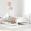 Cadre de lit avec tiroirs sans matelas blanc 90x200 cm