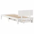 Cadre de lit avec tiroirs sans matelas blanc 90x200 cm