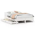 Cadre de lit sans matelas blanc 120x190 cm bois de pin massif