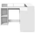 Bureau avec lumières LED blanc 130x130x91 cm bois d'ingénierie