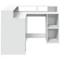 Bureau avec lumières LED blanc 130x130x91 cm bois d'ingénierie