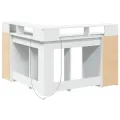 Bureau avec lumières LED blanc 130x130x91 cm bois d'ingénierie