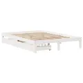 Cadre de lit avec tiroirs sans matelas blanc 135x190 cm