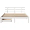 Cadre de lit avec tiroirs sans matelas blanc 140x190 cm