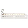 Cadre de lit avec tiroirs sans matelas blanc 140x190 cm