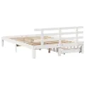 Cadre de lit avec tiroirs sans matelas blanc 140x190 cm