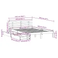 Cadre de lit avec tiroirs sans matelas blanc 140x190 cm