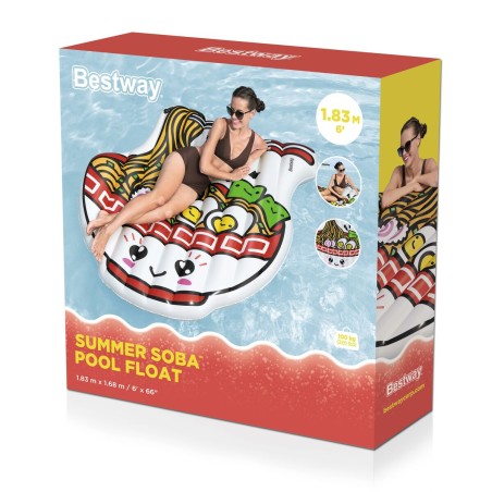 Bestway Materassino Gonfiabile Ramen Bol 183x168 cm Spiaggia e Piscina