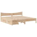 Cadre de lit avec tiroirs 180x200 cm bois de pin massif