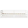 Lit de jour et tiroirs sans matelas blanc 90x200 cm bois massif