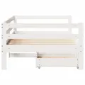Lit de jour et tiroirs sans matelas blanc 90x200 cm bois massif