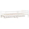 Lit de jour et tiroirs sans matelas blanc 90x200 cm bois massif