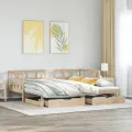 Lit de jour avec gigogne et tiroirs sans matelas 80x200 cm