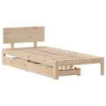 Cadre de lit avec tiroirs sans matelas 90x190 cm